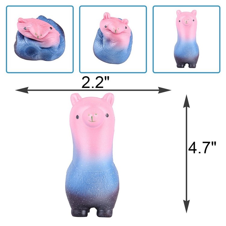 Lovely Cartoon Alpaca Shaped Squishy Toy Slow Rising Toy Stress Relieve Squeeze Toy-3