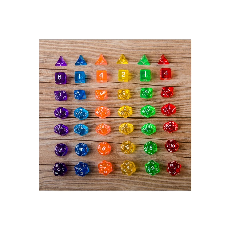 7Pcs/Set Polyhedral Gaming Dice Set of D4 D6 D8 D10 D12 D20-4