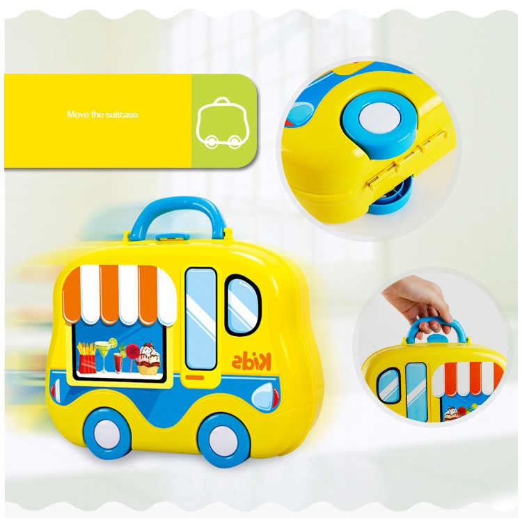 25Pcs Artificial Kitchen Suitcase Toy Set Children Play House Game Toys Early Education Toys - Yellow-6