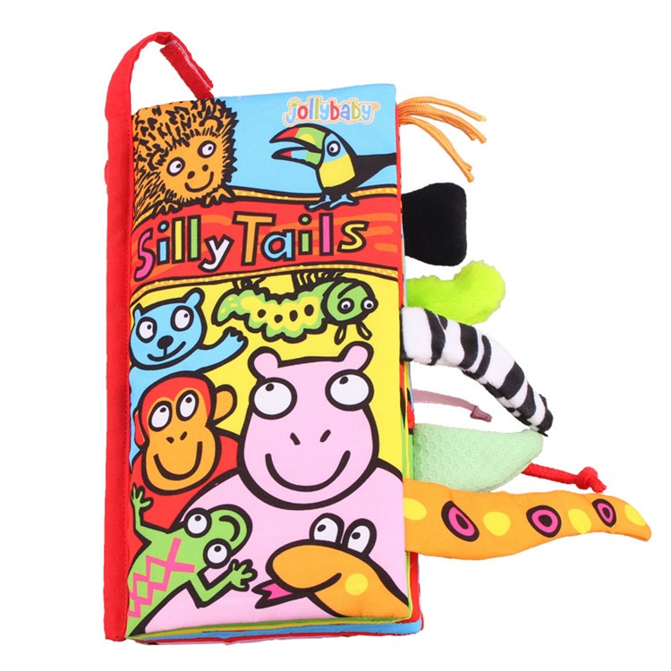 Funny 3D Animal Tails Baby Soft Cloth Book Recognition Toy - Silly Tails-1