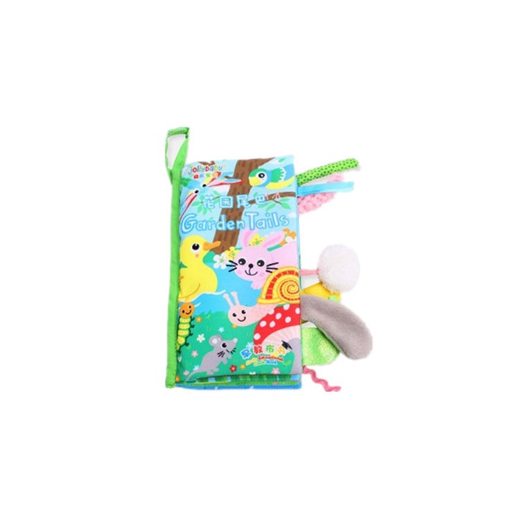 Funny 3D Animal Tails Kids Soft Cloth Book Recognition Toy - Garden Tails-1
