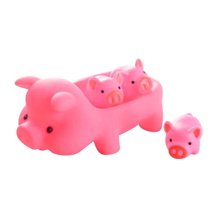 4Pcs/Set Baby Bath Toys Cute Soft Vinyl Float Squeeze Sound Squeaky Bathing Toys-5