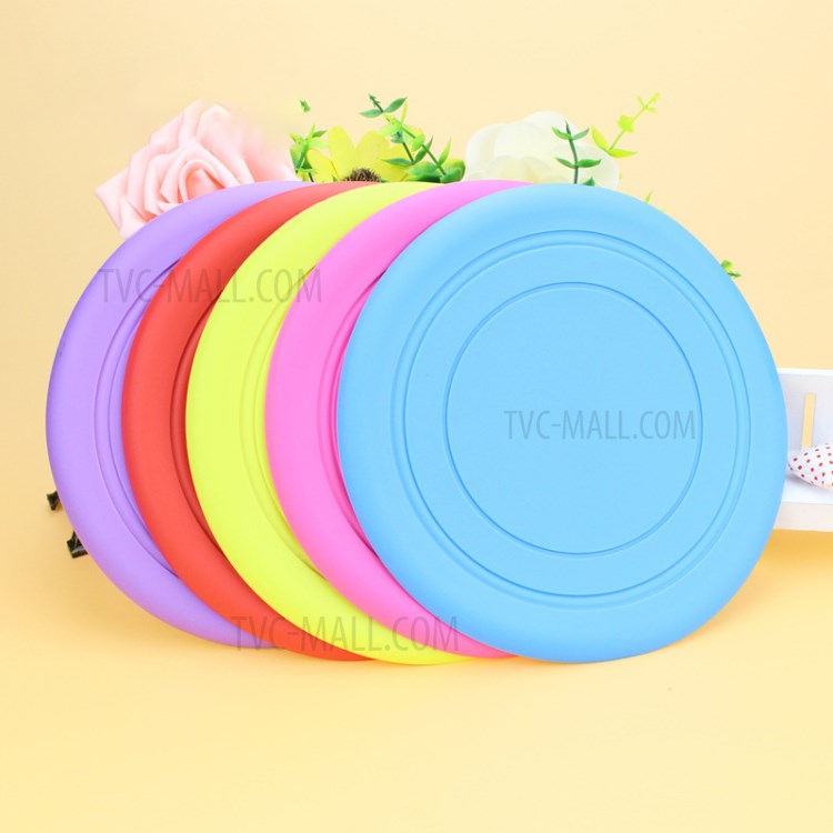 Pet Frisbee Silicone Flying Disc Outdoor Playing Flying Saucer Game Flying Disk - Random Color-1