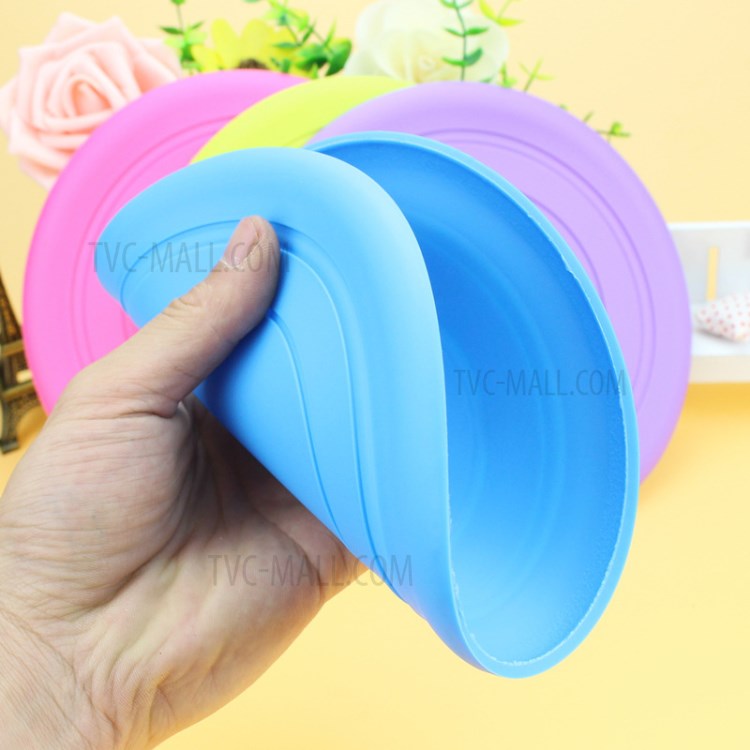 Pet Frisbee Silicone Flying Disc Outdoor Playing Flying Saucer Game Flying Disk - Random Color-4