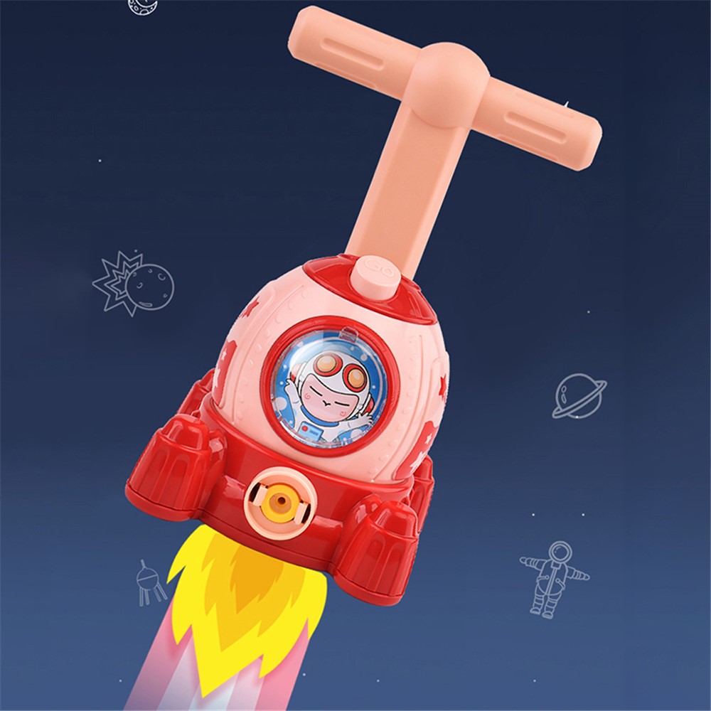 KB156 Cartoon Spaceship Balloon Launch Tower Air Power Balloon Car Kids Gift - Red-2