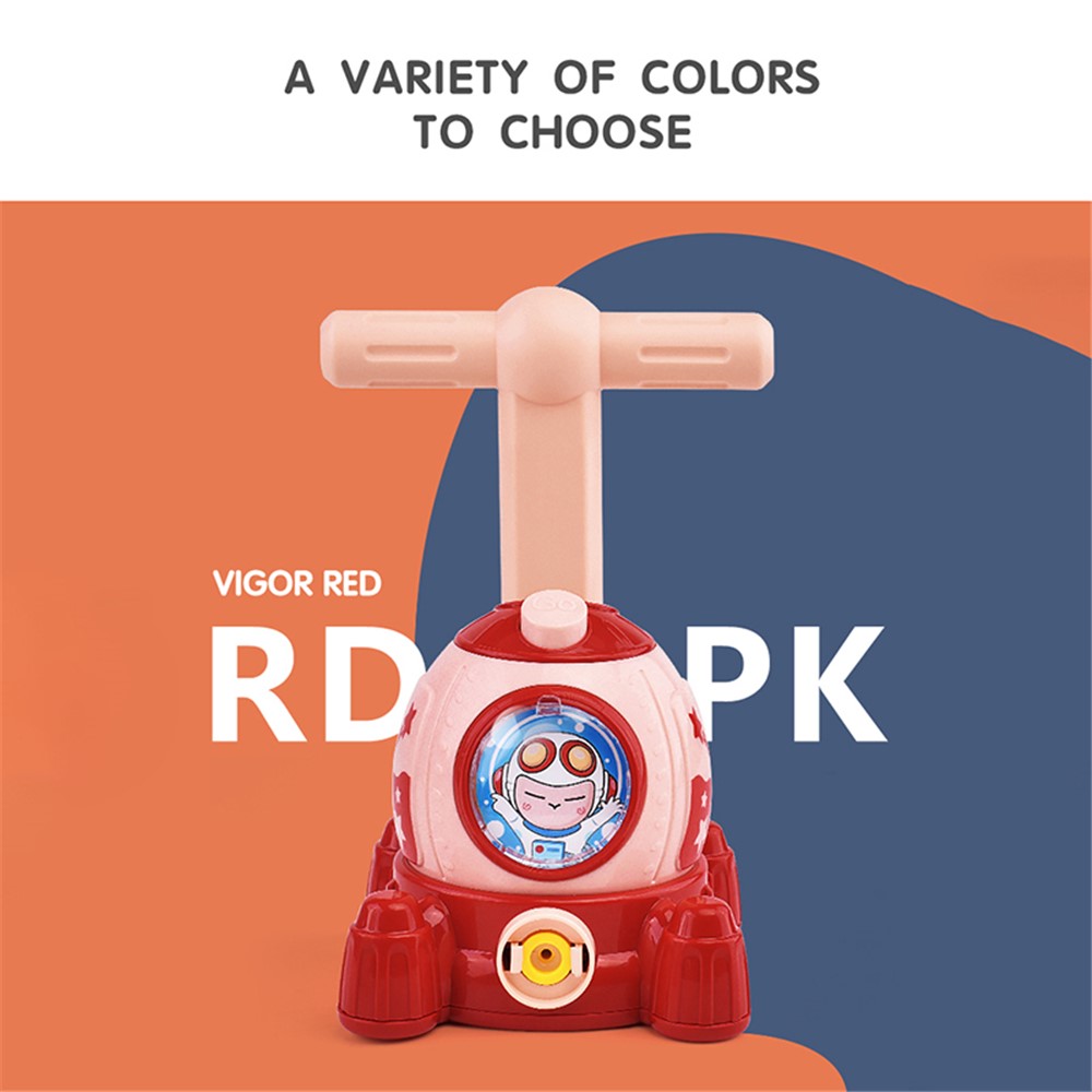 KB156 Cartoon Spaceship Balloon Launch Tower Air Power Balloon Car Kids Gift - Red-5