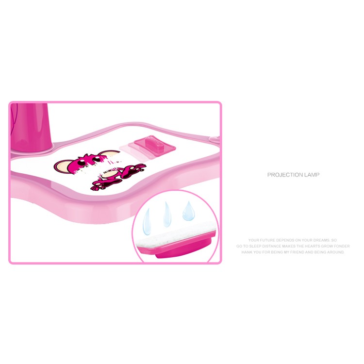 3 in 1 Drawing and Learning Projector Painting Toy for Kids with 7 Picture Discs - Pink-11