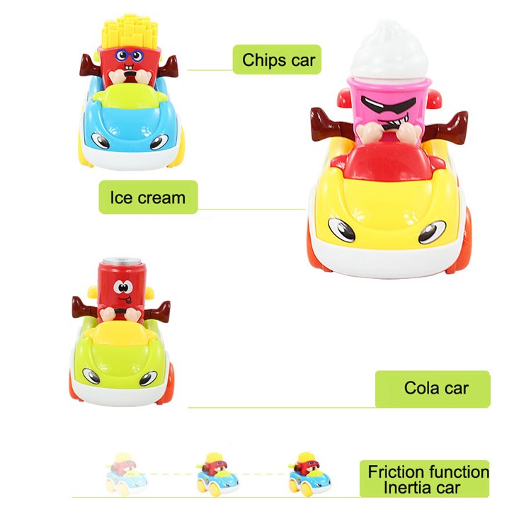4PCS/Lot Cute Dining Car Push & Play Vehicles Car Toys-11