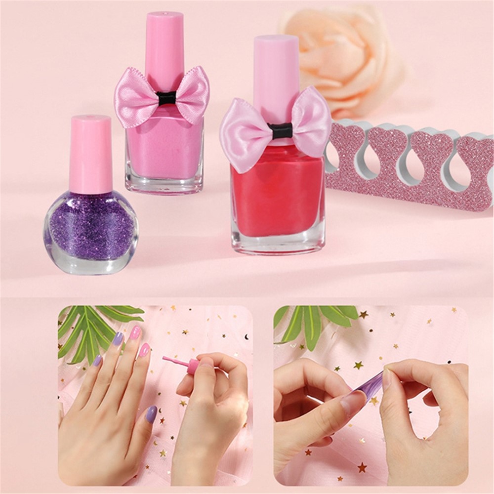2005I 20Pcs/Set Girls Pretend Play Makeup Kit for Birthday Christmas Dress Up Set Washable Cosmetic Toy with Storage Case-5