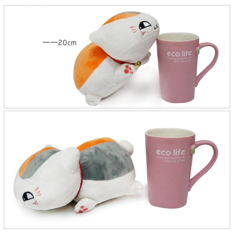 20cm Natsume Yuujinchou Cat Nyanko Sensei Plush Stuffed Toy Kids Doll - Smiling Eyes-6