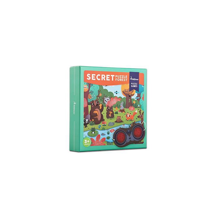 MIDEER Paper Jigsaw Puzzle Kids Educational Toy (35 Pieces) with Perspective Glasses - Forest-1