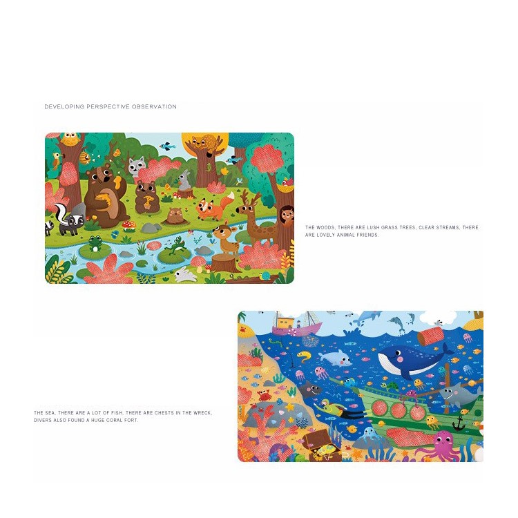 MIDEER Paper Jigsaw Puzzle Kids Educational Toy (35 Pieces) with Perspective Glasses - Forest-5