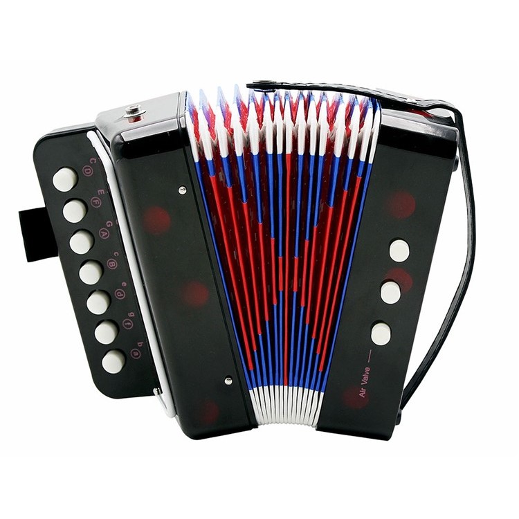 Children 7 Keys 2 Bass Mini Accordion Educational Musical Instrument Toy - Black-1