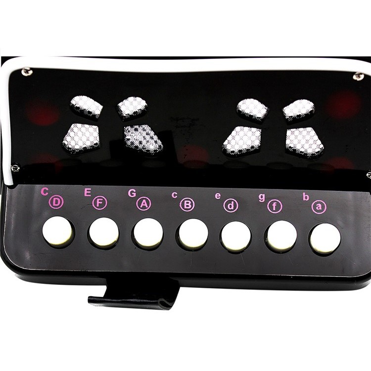 Children 7 Keys 2 Bass Mini Accordion Educational Musical Instrument Toy - Black-3