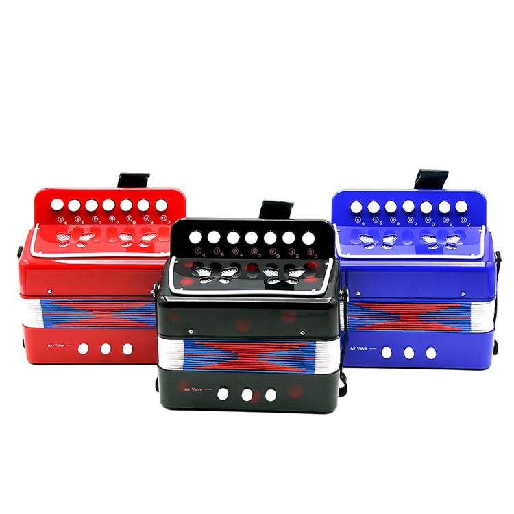 Children 7 Keys 2 Bass Mini Accordion Educational Musical Instrument Toy - Black-8