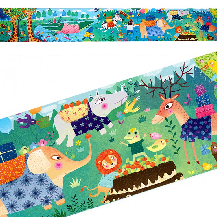 MIDEER Jungle Animal Wooden Floor Puzzle Jigsaw Intelligent Kids Toy Birthday Present-3
