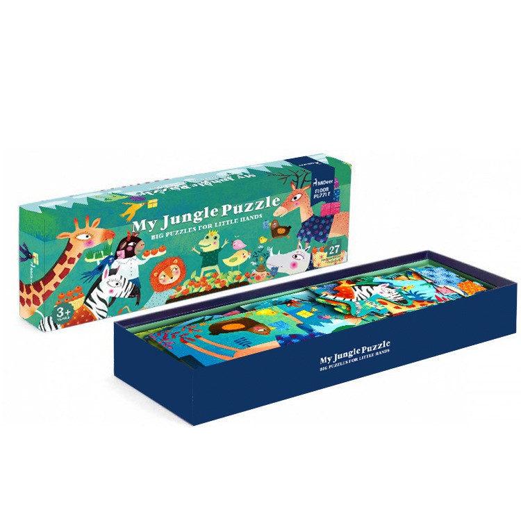 MIDEER Jungle Animal Wooden Floor Puzzle Jigsaw Intelligent Kids Toy Birthday Present-4