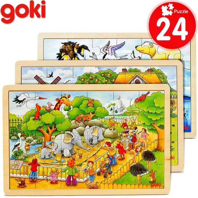 GOKI 24 Pieces Wooden Puzzle Educational Toys for Kids - Polar Animals-4