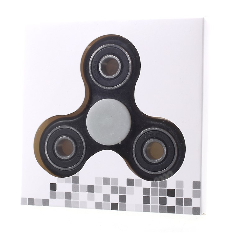 Tri Fidget Bearing Hand Finger Spinner EDC Toy for ADHD Autism - Black-12