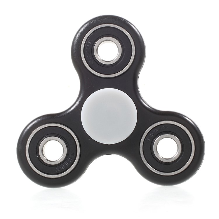 Tri Fidget Bearing Hand Finger Spinner EDC Toy for ADHD Autism - Black-3