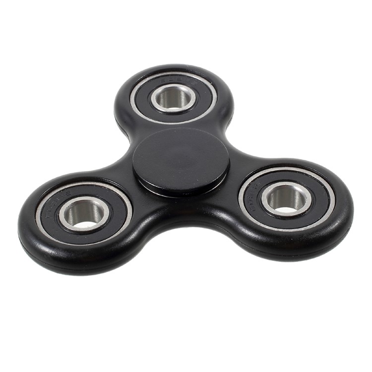 Tri Fidget Bearing Hand Finger Spinner EDC Toy for ADHD Autism - Black-5