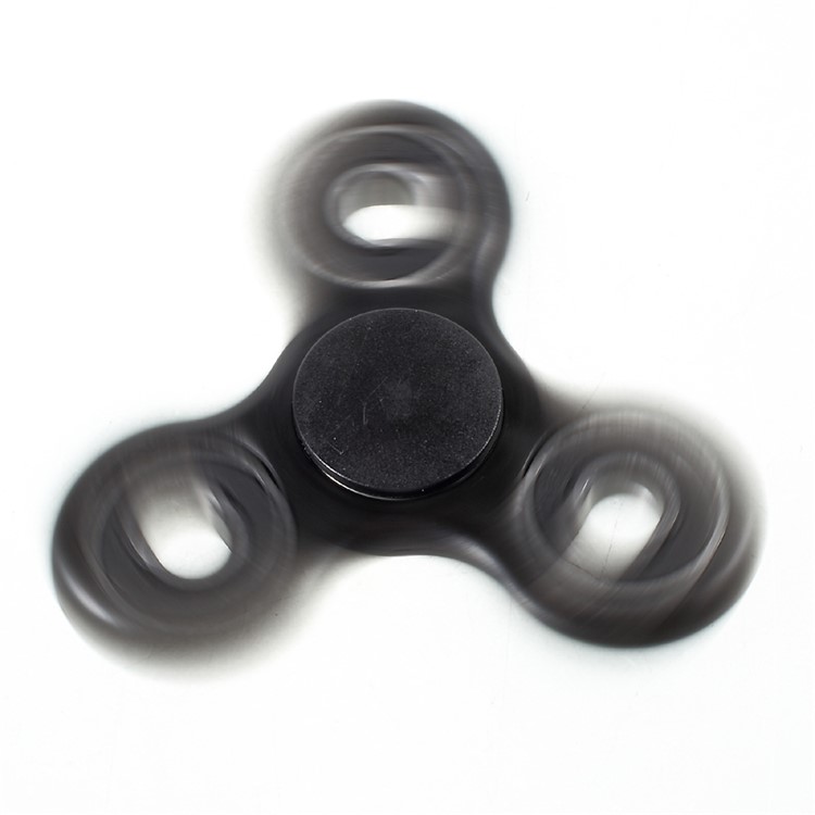 Tri Fidget Bearing Hand Finger Spinner EDC Toy for ADHD Autism - Black-6