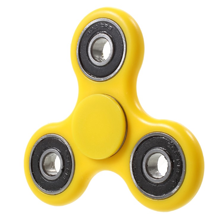Hand Finger Spinner Tri Fidget EDC Focus Toy for ADHD Autism - Yellow-1
