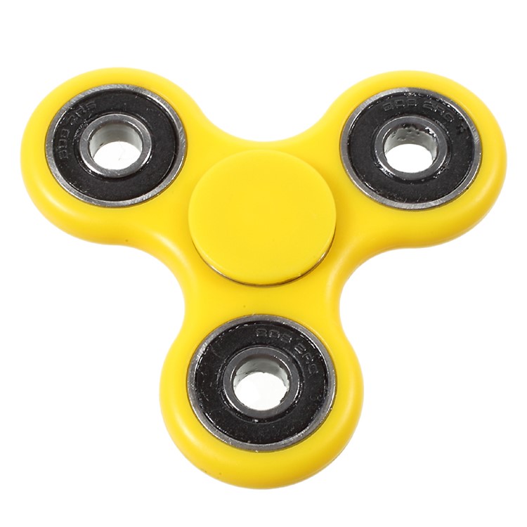 Hand Finger Spinner Tri Fidget EDC Focus Toy for ADHD Autism - Yellow-4