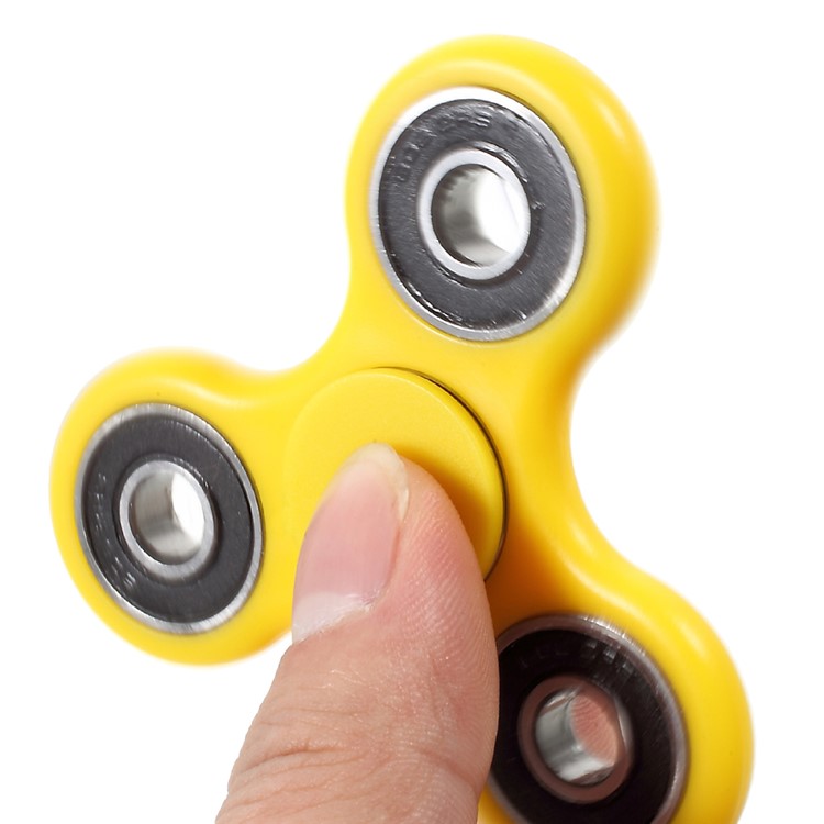 Hand Finger Spinner Tri Fidget EDC Focus Toy for ADHD Autism - Yellow-5