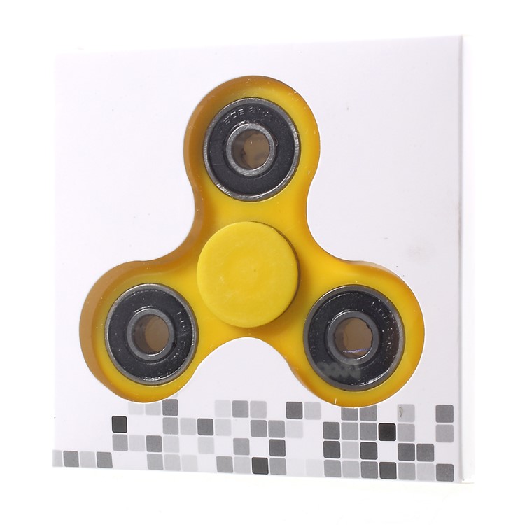 Hand Finger Spinner Tri Fidget EDC Focus Toy for ADHD Autism - Yellow-6