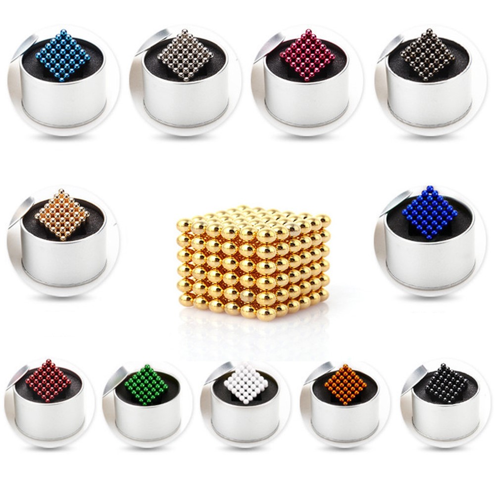 216 Pieces Bucky Balls 5mm Magnetic DIY Puzzle Balls Toy for Children Early Education - Black-4