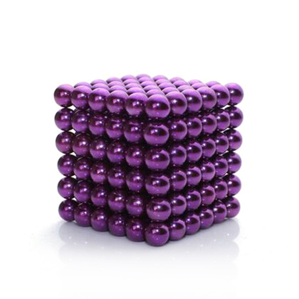 216 Pieces 5mm Magnetic Novelty DIY Puzzle Balls Toy for Children Early Education - Purple-1