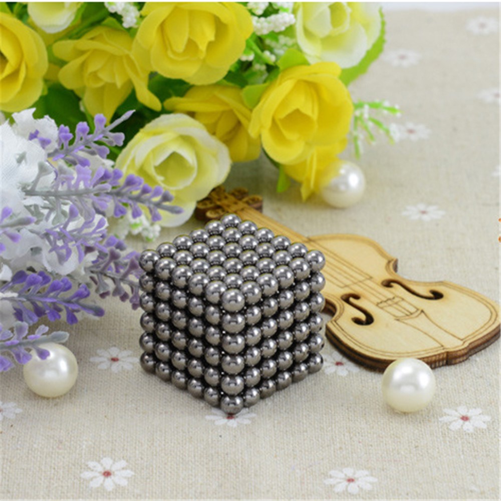 216-Pieces 5mm Magnetic DIY Puzzle Balls Toy for Children Education - Grey