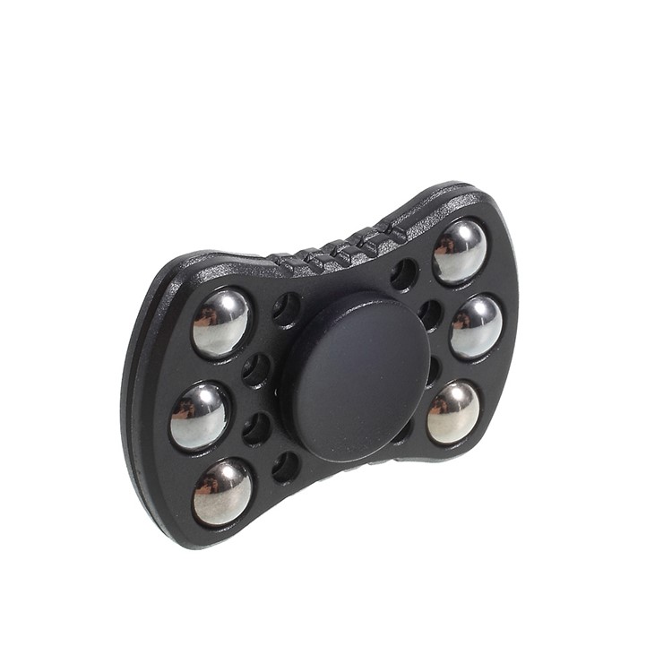 Steel Balls Fidget Finger Spinner EDC Focus Toy for Autism ADHD Stress Relief - Black-3