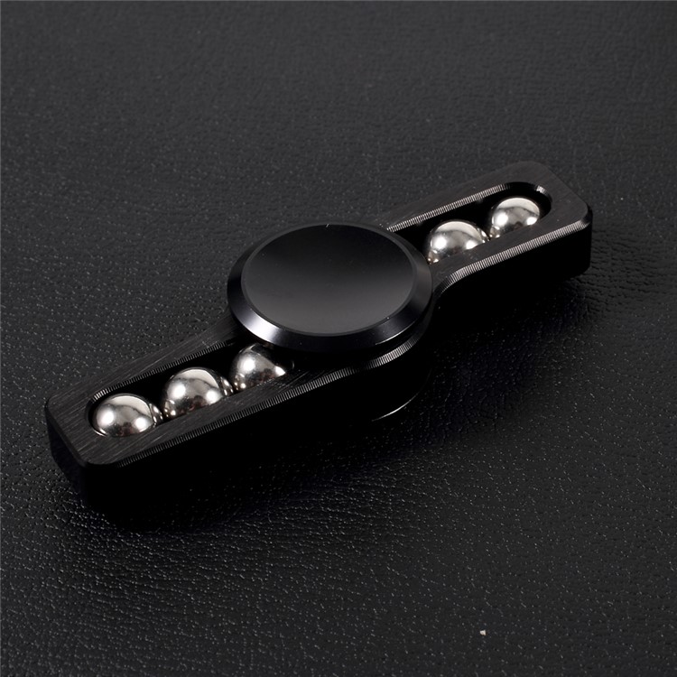 Aluminum Alloy Fidget Spinner Toy Hand Spinners with 6 Thumb Massaging Steel Balls - Black-4
