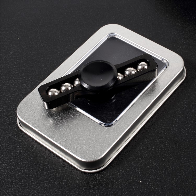 Aluminum Alloy Fidget Spinner Toy Hand Spinners with 6 Thumb Massaging Steel Balls - Black-5