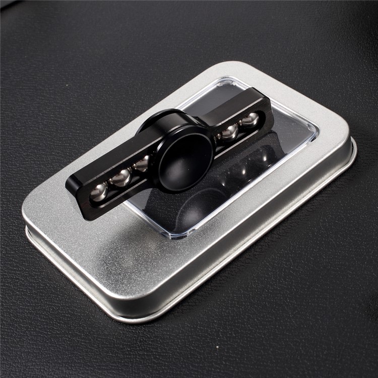 Aluminum Alloy Fidget Spinner Toy Hand Spinners with 6 Thumb Massaging Steel Balls - Black-6