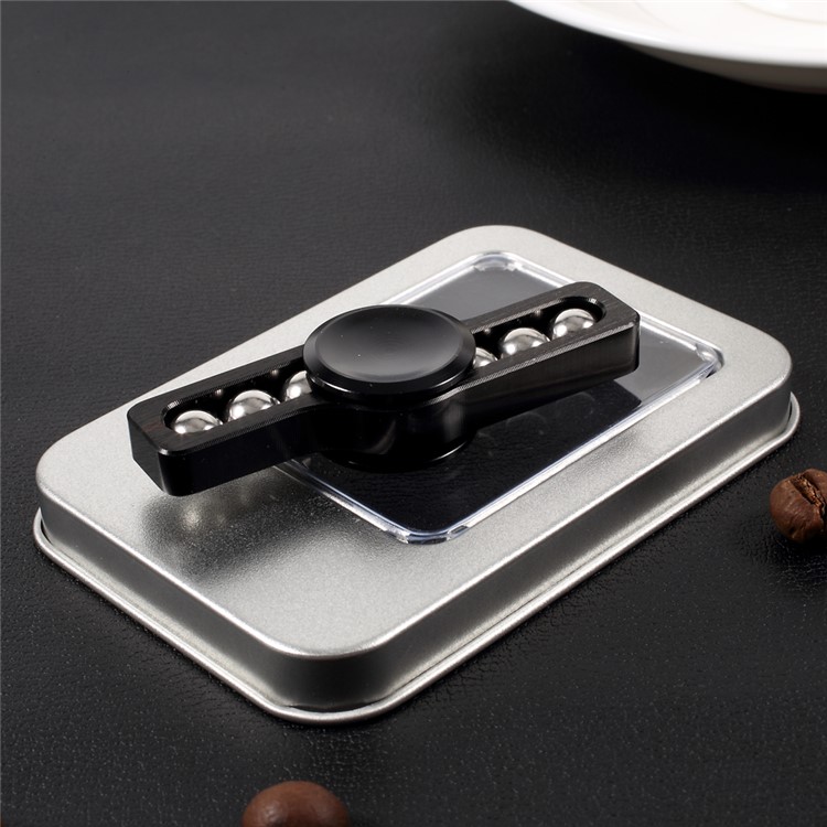 Aluminum Alloy Fidget Spinner Toy Hand Spinners with 6 Thumb Massaging Steel Balls - Black-7