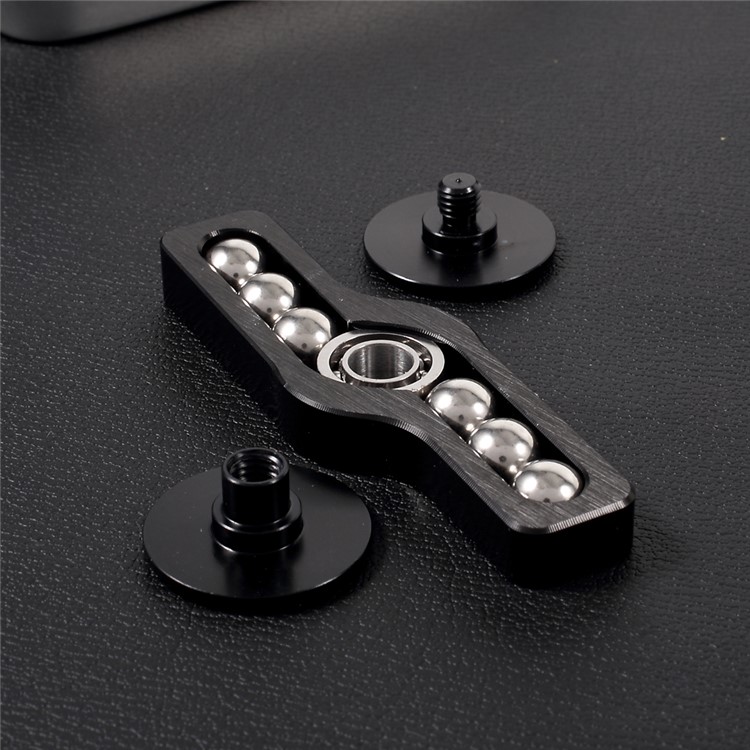 Aluminum Alloy Fidget Spinner Toy Hand Spinners with 6 Thumb Massaging Steel Balls - Black-8