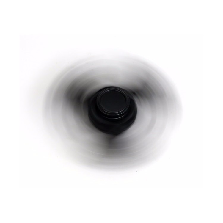 Gear Fidget Spinner Toy Fidget Tri-Spinner Toy Stress and Anxiety Relief Toy (CE) - Black / Silver Color-4