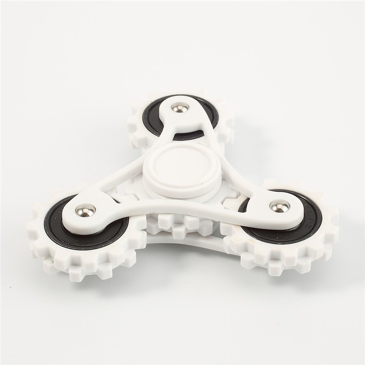 EDC Hand Spinner Gear Fidget Spinner Toy Fidget Tri-Spinner Stress and Anxiety Relief Toy (CE) - Black / White-2