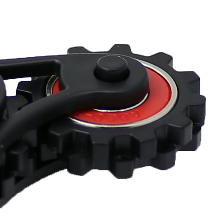 Tri-Gear Fidget Spinner Toy Tri-Spinner Hand Spinners EDC Toy for ADHD Anxiety and Boredom (CE) - Black / Red-3