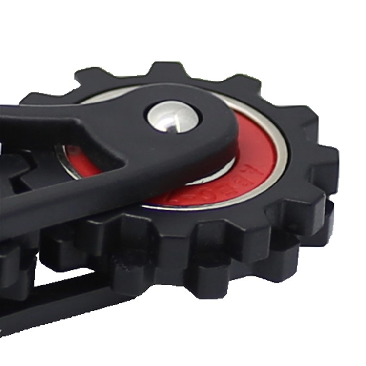 Tri-Gear Fidget Spinner Toy Tri-Spinner Hand Spinners EDC Toy for ADHD Anxiety and Boredom (CE) - Black / Red-4