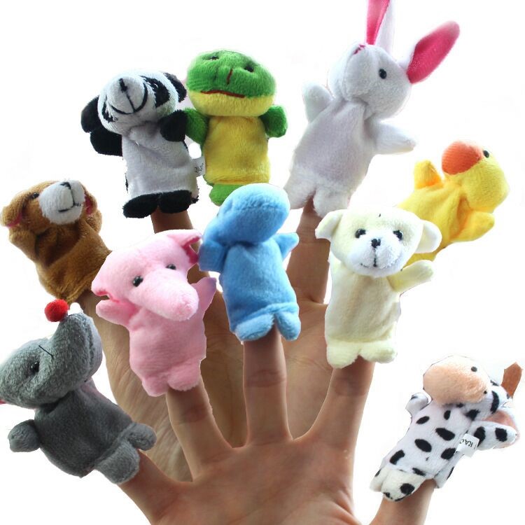 10 Teile / Los Verschiedene Cartoon Tier Finger Spielzeug Weichen Tuch Samt Fingerpuppen Puppen-1