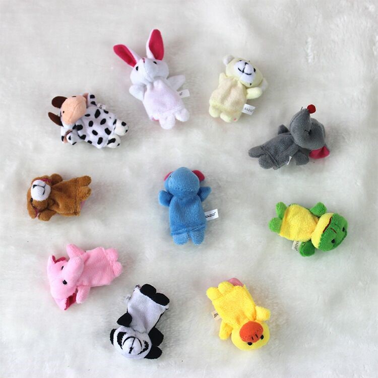 10 Teile / Los Verschiedene Cartoon Tier Finger Spielzeug Weichen Tuch Samt Fingerpuppen Puppen-7
