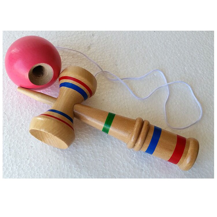 Wood Kendama Ball Sword Ball Traditional Wood Game Balance Skill Toy for Adults and Kids - Rose-1