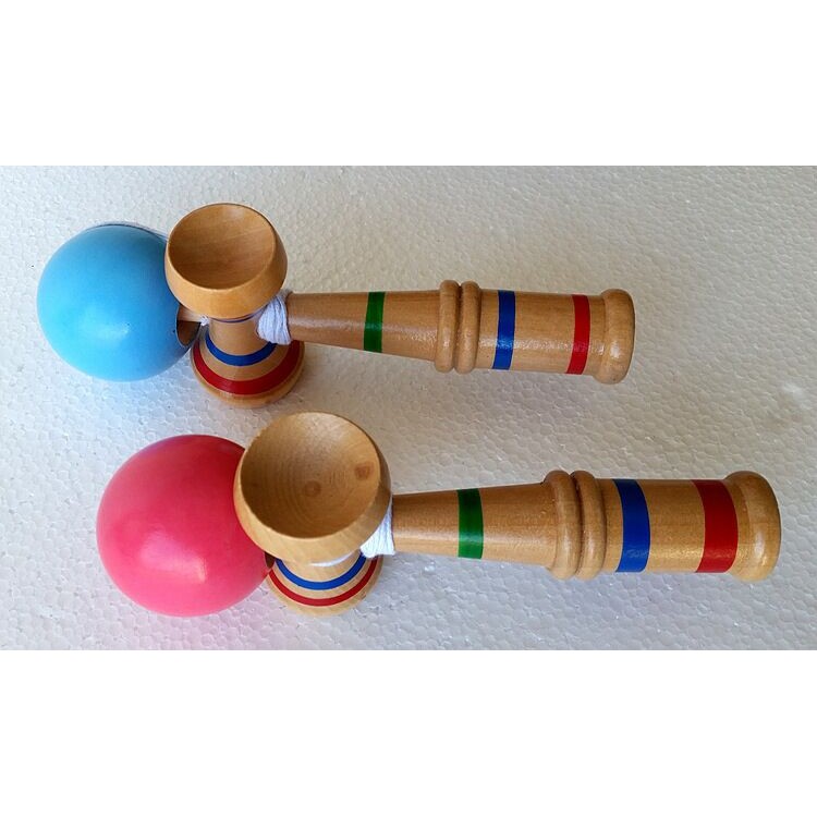 Wood Kendama Ball Sword Ball Traditional Wood Game Balance Skill Toy for Adults and Kids - Rose-4