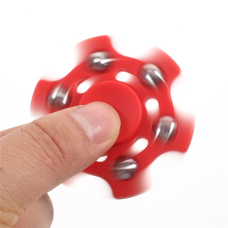 Small Metal Balls Hand Spinner Fidget Hexagon Fingertip Gyroscope EDC Toy - Red-5