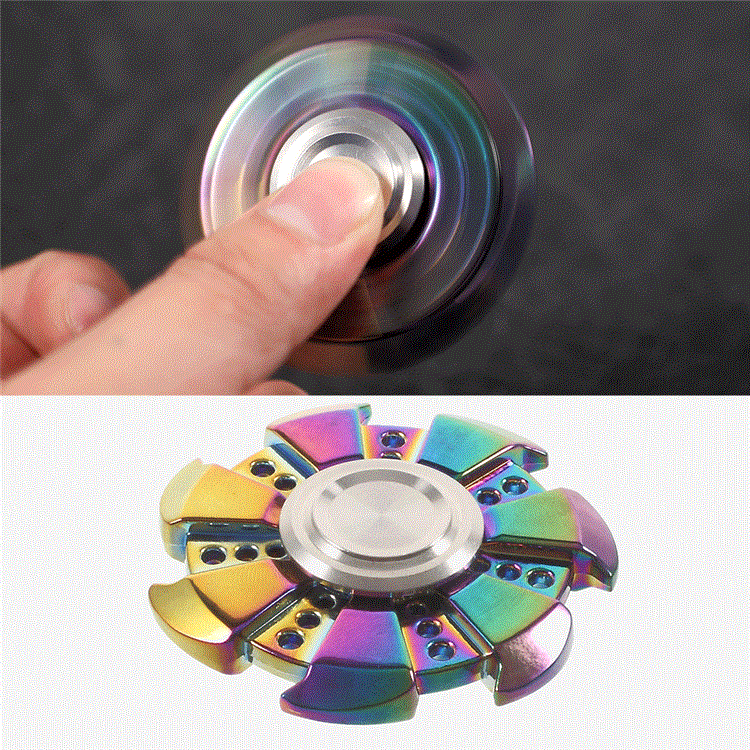 Colorful Kirsite Alloy Fast Bearing Multi gear Spinner Fidget Gyro Toy