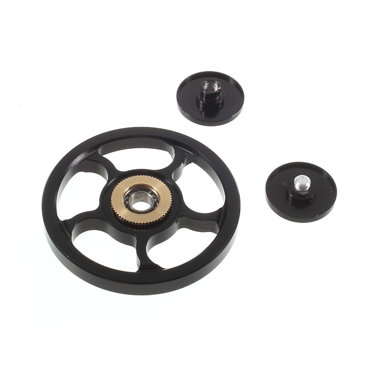 Wheel Pattern Metal Fidget Hand Spinner EDC Focus Toy for Anxiety and Stress Relief ADD ADHD - Black-5